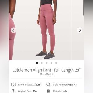 Align 25” - Misty Merlot - Size 4